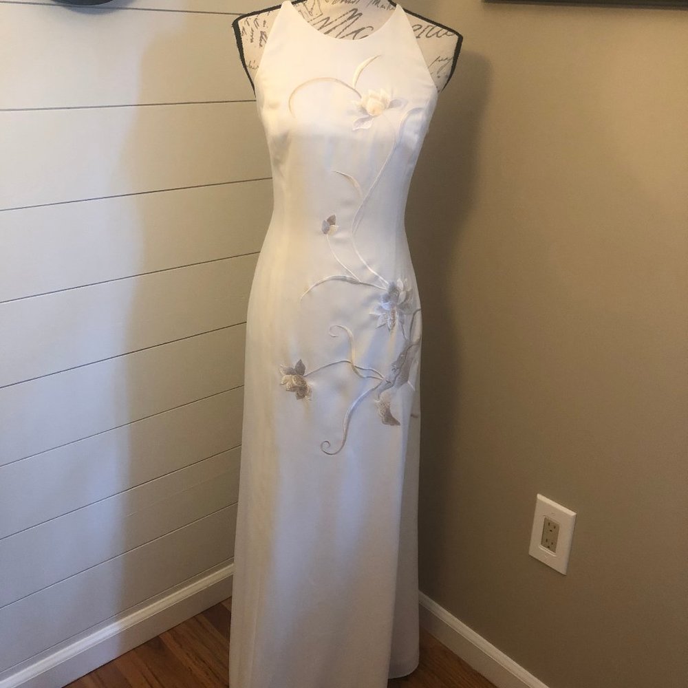 Stunning Embroidered Cream Cache Gown